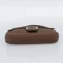 FENDI Celeria Mamma Baguette Shoulder Bag Leather Brown Silver Auth yk20699SAM-9