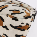 FENDI Leopard Mamma Baguette Shoulder Bag Harako White Silver Auth yk20700SAM-14