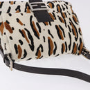 FENDI Leopard Mamma Baguette Shoulder Bag Harako White Silver Auth yk20700SAM-6