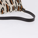 FENDI Leopard Mamma Baguette Shoulder Bag Harako White Silver Auth yk20700SAM-7