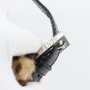 FENDI Mamma Baguette Shoulder Bag Harako leather Brown Silver Auth yk20701SAM-14