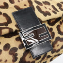 FENDI Mamma Baguette Shoulder Bag Harako leather Brown Silver Auth yk20701SAM-15