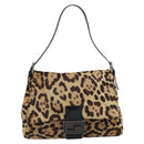 FENDI Mamma Baguette Shoulder Bag Harako leather Brown Silver Auth yk20701SAM-2