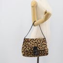 FENDI Mamma Baguette Shoulder Bag Harako leather Brown Silver Auth yk20701SAM-23