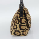 FENDI Mamma Baguette Shoulder Bag Harako leather Brown Silver Auth yk20701SAM-4