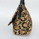 FENDI Mamma Baguette Shoulder Bag Harako leather Brown Silver Auth yk20701SAM-5