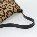 FENDI Mamma Baguette Shoulder Bag Harako leather Brown Silver Auth yk20701SAM-7