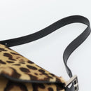 FENDI Mamma Baguette Shoulder Bag Harako leather Brown Silver Auth yk20701SAM-8