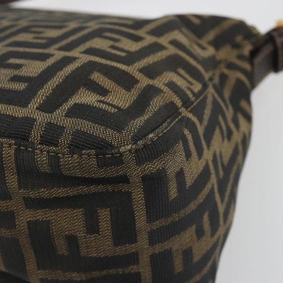 FENDI Zucca Canvas Mamma Baguette Shoulder Bag Brown Gold Tone Auth yk20702SAM