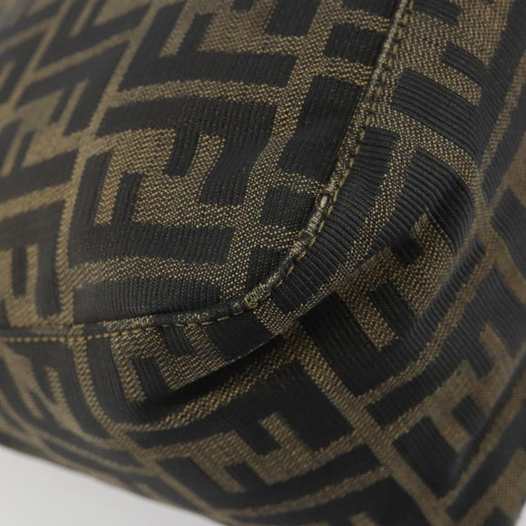 FENDI Zucca Canvas Mamma Baguette Shoulder Bag Brown Gold Tone Auth yk20702SAM