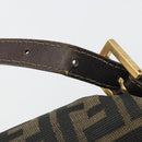 FENDI Zucca Canvas Mamma Baguette Shoulder Bag Brown Gold Tone Auth yk20702SAM-15