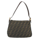 FENDI Zucca Canvas Mamma Baguette Shoulder Bag Brown Gold Tone Auth yk20702SAM-3
