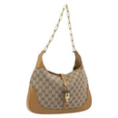 GUCCI GG Canvas Jackie Chain Shoulder Bag Beige Gold 001-4015 Auth yk20704SAV-1