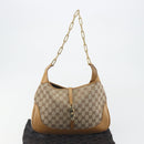 GUCCI GG Canvas Jackie Chain Shoulder Bag Beige Gold 001-4015 Auth yk20704SAV-12