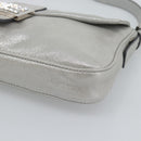 FENDI Rhinestone Mamma Baguette Bag Leather Silver 8BR600 Auth yk20705SM-10