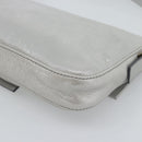 FENDI Rhinestone Mamma Baguette Bag Leather Silver 8BR600 Auth yk20705SM-12