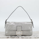 FENDI Rhinestone Mamma Baguette Bag Leather Silver 8BR600 Auth yk20705SM-24