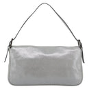 FENDI Rhinestone Mamma Baguette Bag Leather Silver 8BR600 Auth yk20705SM-3