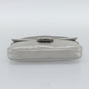 FENDI Rhinestone Mamma Baguette Bag Leather Silver 8BR600 Auth yk20705SM-9