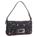 FENDI Denim Beads Mamma Baguette Shoulder Bag Multicolor Blue Auth yk20706SAM-1