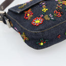 FENDI Denim Beads Mamma Baguette Shoulder Bag Multicolor Blue Auth yk20706SAM-11