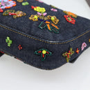 FENDI Denim Beads Mamma Baguette Shoulder Bag Multicolor Blue Auth yk20706SAM-12