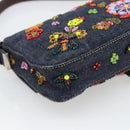 FENDI Denim Beads Mamma Baguette Shoulder Bag Multicolor Blue Auth yk20706SAM-13