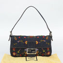 FENDI Denim Beads Mamma Baguette Shoulder Bag Multicolor Blue Auth yk20706SAM-26