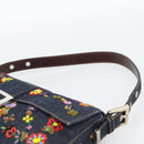 FENDI Denim Beads Mamma Baguette Shoulder Bag Multicolor Blue Auth yk20706SAM-8