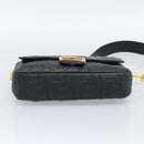 FENDI Zucca Mamma Baguette Bag Leather 2way Black Gold 8BH600 Auth yk20707SAM-10