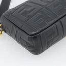 FENDI Zucca Mamma Baguette Bag Leather 2way Black Gold 8BH600 Auth yk20707SAM-14