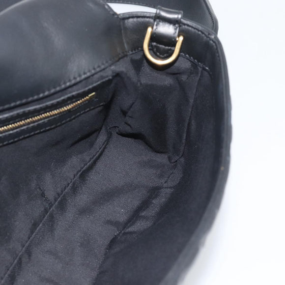 FENDI Zucca Mamma Baguette Bag Leather 2way Black Gold 8BH600 Auth yk20707SAM
