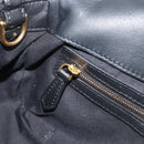 FENDI Zucca Mamma Baguette Bag Leather 2way Black Gold 8BH600 Auth yk20707SAM-20