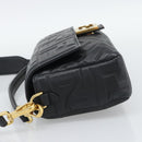 FENDI Zucca Mamma Baguette Bag Leather 2way Black Gold 8BH600 Auth yk20707SAM-4