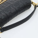 FENDI Zucca Mamma Baguette Bag Leather 2way Black Gold 8BH600 Auth yk20707SAM-6