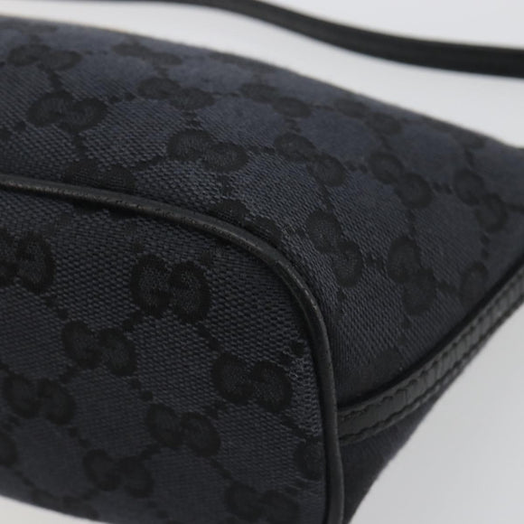 GUCCI GG Canvas Accessory Pouch Outlet Black Silver 257300 Auth yk20708SAV