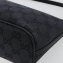GUCCI GG Canvas Accessory Pouch Outlet Black Silver 257300 Auth yk20708SAV-12
