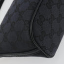 GUCCI GG Canvas Accessory Pouch Outlet Black Silver 257300 Auth yk20708SAV-13