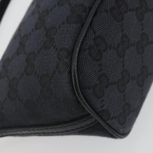 GUCCI GG Canvas Accessory Pouch Outlet Black Silver 257300 Auth yk20708SAV
