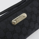 GUCCI GG Canvas Accessory Pouch Outlet Black Silver 257300 Auth yk20708SAV-14