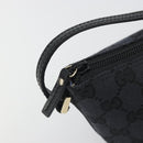 GUCCI GG Canvas Accessory Pouch Outlet Black Silver 257300 Auth yk20708SAV-15