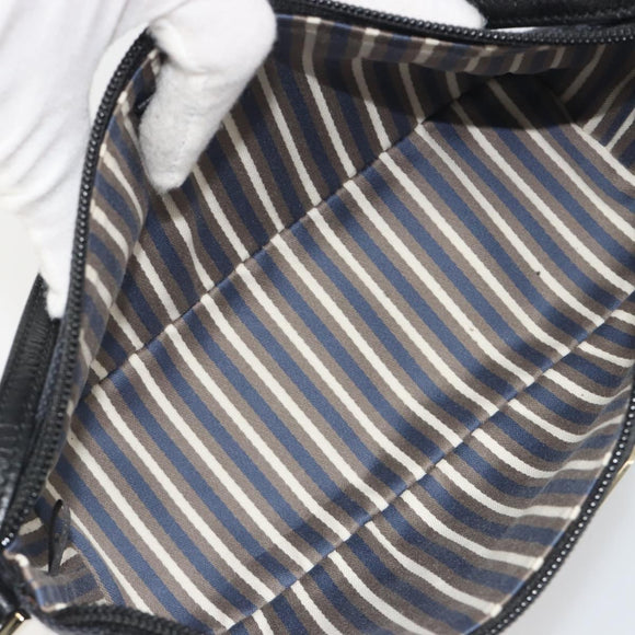 GUCCI GG Canvas Accessory Pouch Outlet Black Silver 257300 Auth yk20708SAV