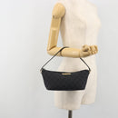 GUCCI GG Canvas Accessory Pouch Outlet Black Silver 257300 Auth yk20708SAV-21