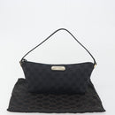 GUCCI GG Canvas Accessory Pouch Outlet Black Silver 257300 Auth yk20708SAV-22