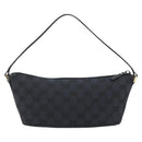 GUCCI GG Canvas Accessory Pouch Outlet Black Silver 257300 Auth yk20708SAV-3