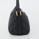 GUCCI GG Canvas Accessory Pouch Outlet Black Silver 257300 Auth yk20708SAV-5