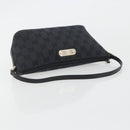 GUCCI GG Canvas Accessory Pouch Outlet Black Silver 257300 Auth yk20708SAV-7