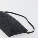 GUCCI GG Canvas Accessory Pouch Outlet Black Silver 257300 Auth yk20708SAV-8