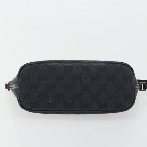GUCCI GG Canvas Accessory Pouch Outlet Black Silver 257300 Auth yk20708SAV