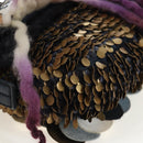 FENDI Mamma Baguette Bag Wool Sequin Metal Multicolor Gold Auth yk20710SM-16